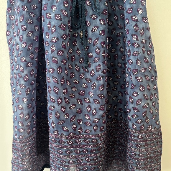 Blue Floral Flowy Mini Dress or Beach Cover Up - Picture 3 of 4